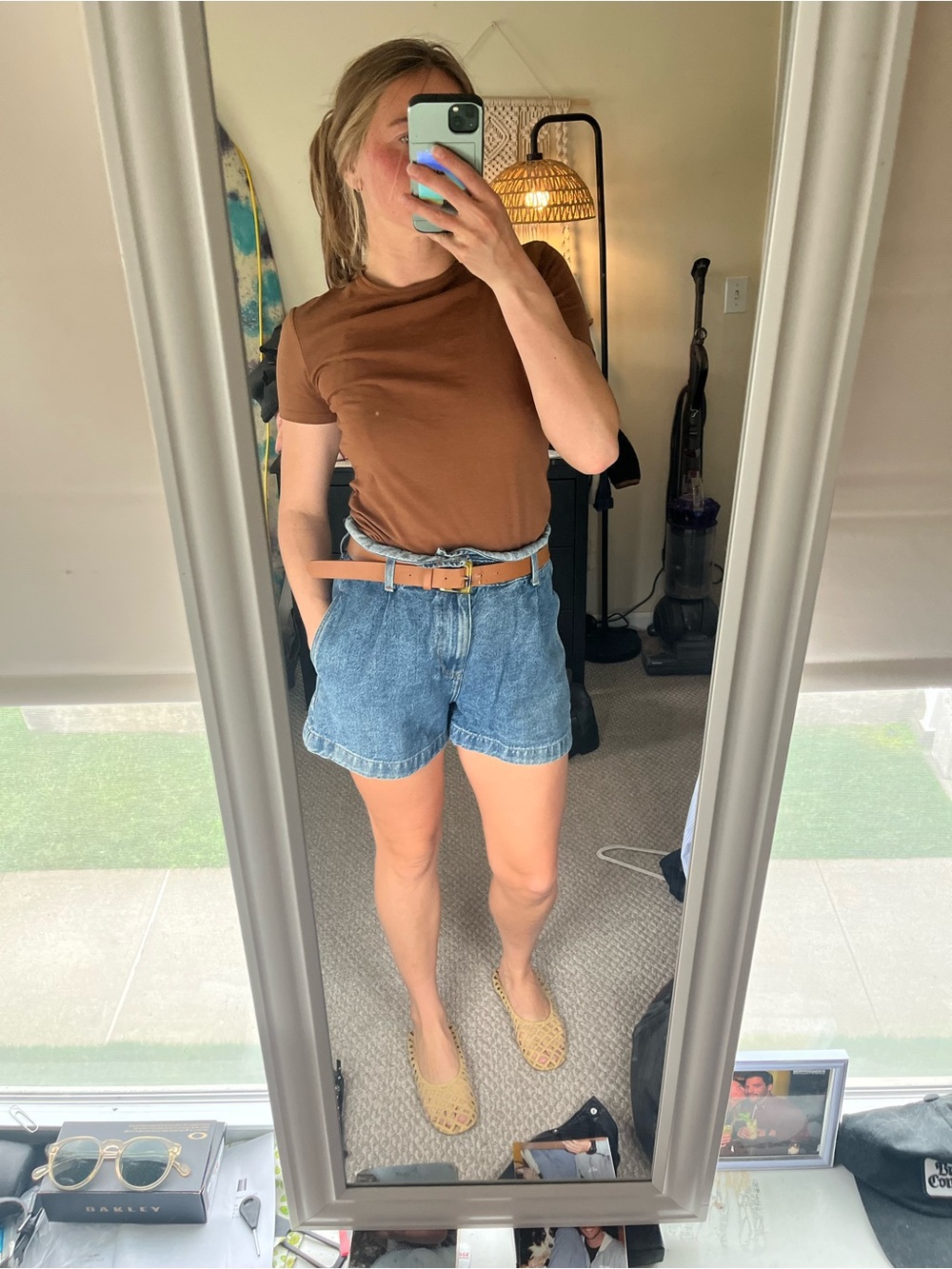 Zara Light Blue Denim Shorts with Elastic Waist